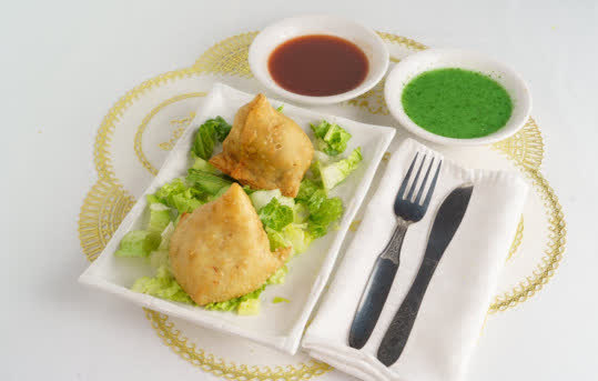Samosas prepared for an Indian catering order